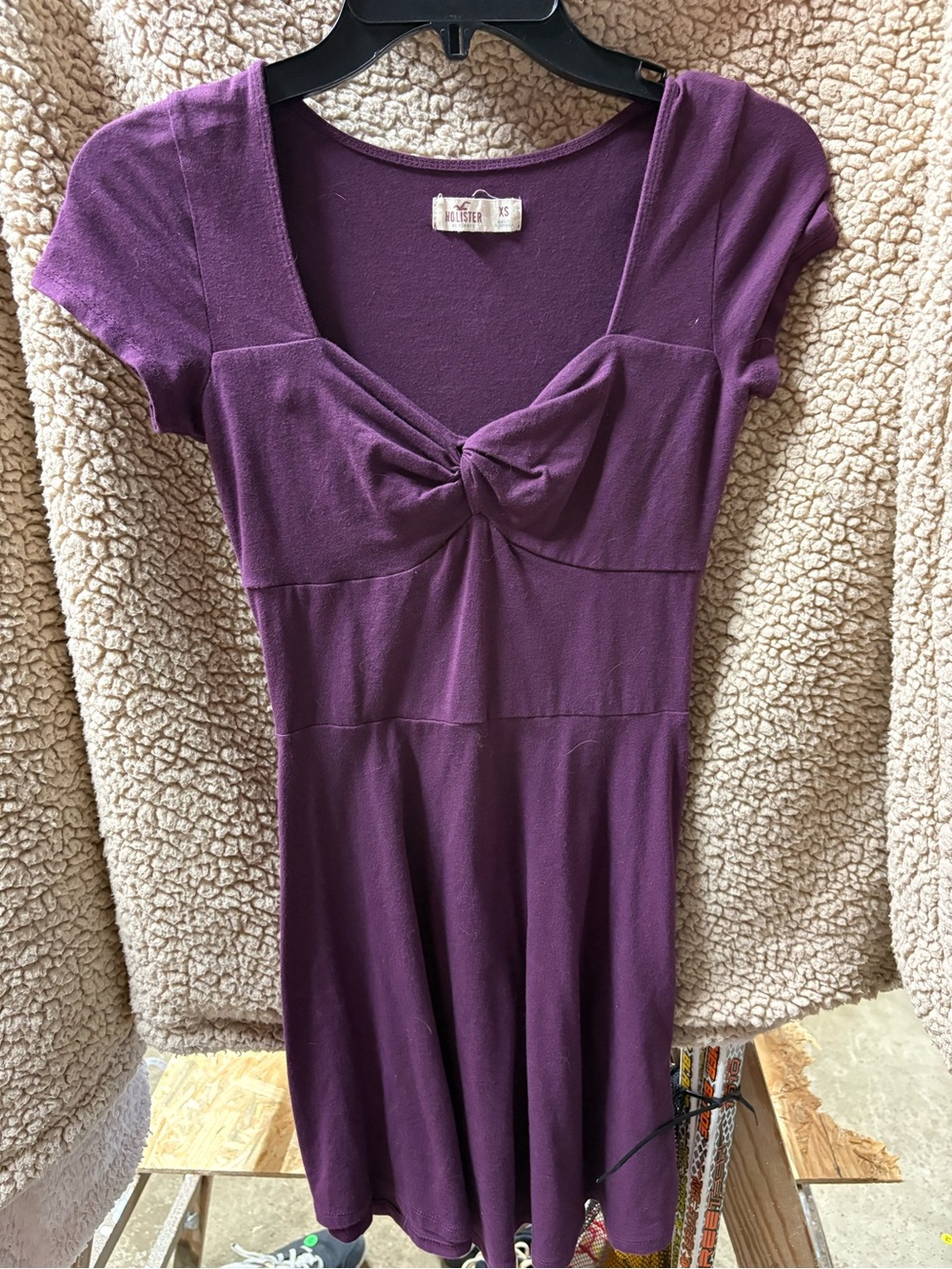 Hollister Plum Twist-Front Midi Dress